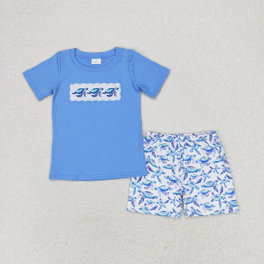 Baby Boys Blue Turtles Tee Shirts Tops Shorts Clothes Sets