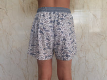 Load image into Gallery viewer, Adult Man Grey Small Camo Bottom Trunk Drawstrings Shorts Swimwear
