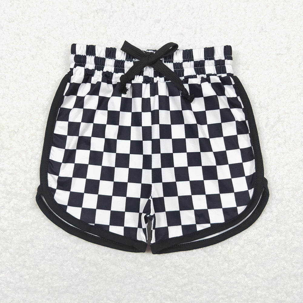Baby Girls Black Checkered Bottoms Shorts