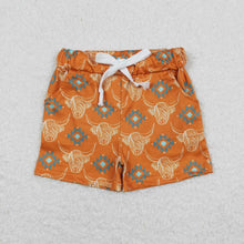 Load image into Gallery viewer, Baby Boys Highland Cow Aztec Shorts
