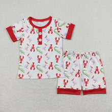 Load image into Gallery viewer, Baby Boys Red Crawfish Shirt Shorts Pajamas Clothes Sets
