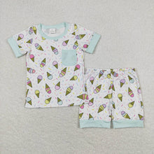Load image into Gallery viewer, Baby Boys Green Popstick Shirt Top Shorts Pajamas Clothes Sets
