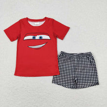 Load image into Gallery viewer, Baby Boys Red Car Racing Short Sleeve Shirt Top Shorts Clothes Sets
