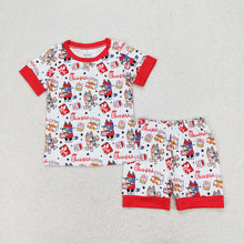 Load image into Gallery viewer, Baby Boys Red Dogs Fries Chips Short Sleeve Shirt Shorts Pajamas Clothes Sets
