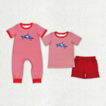 Load image into Gallery viewer, Baby Boys Plane Sibling Brother Rompers Outfits Clothes Sets
