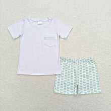 Load image into Gallery viewer, Baby Boys White Pocket Shirt Top Crabs Shorts Clothes Sets
