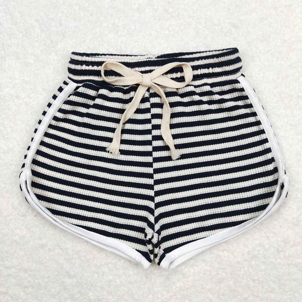 Baby Girls Black Stripes Color Summer Sports Design Shorts