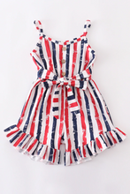 Load image into Gallery viewer, Baby girls 4th of July stripe Jumpsuits
