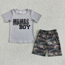 Load image into Gallery viewer, Baby mama&#39;s boy camo shorts sets
