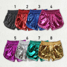 Load image into Gallery viewer, 8 Colors Sibling Baby Girls Pockets Leather Metallic Elastic Bottom Shorts
