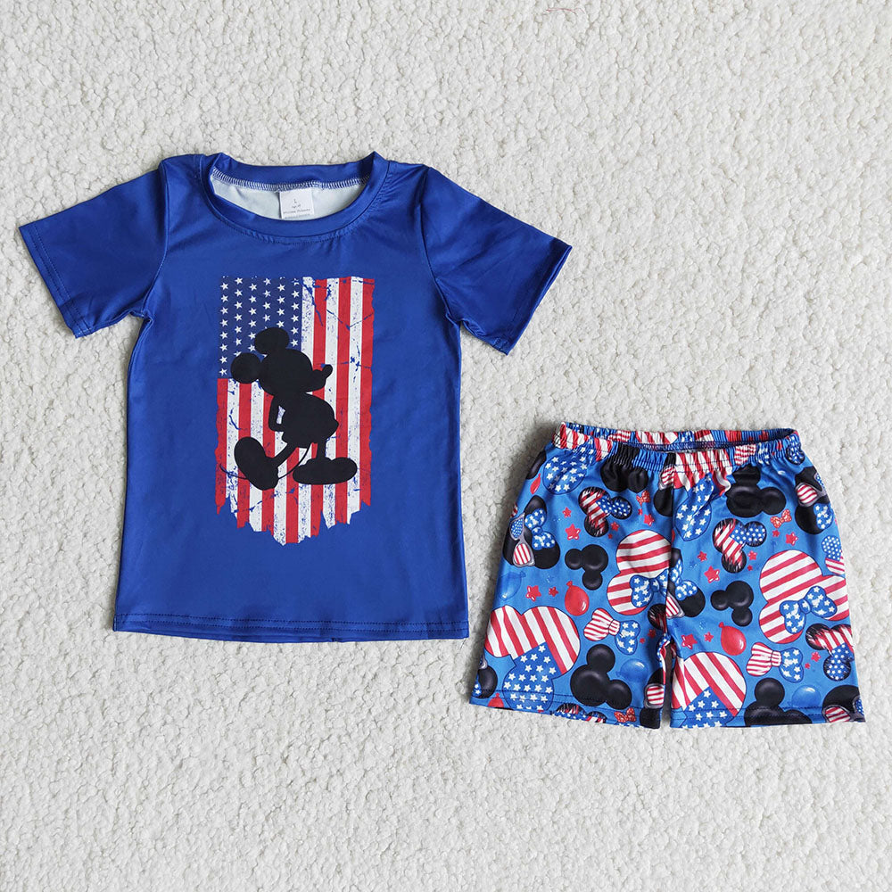 4th of july baby boys cartoon summer shorts sets