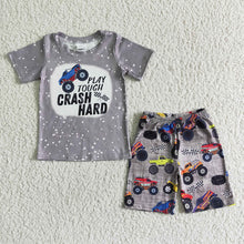 Load image into Gallery viewer, Baby boys monster truck shorts sets
