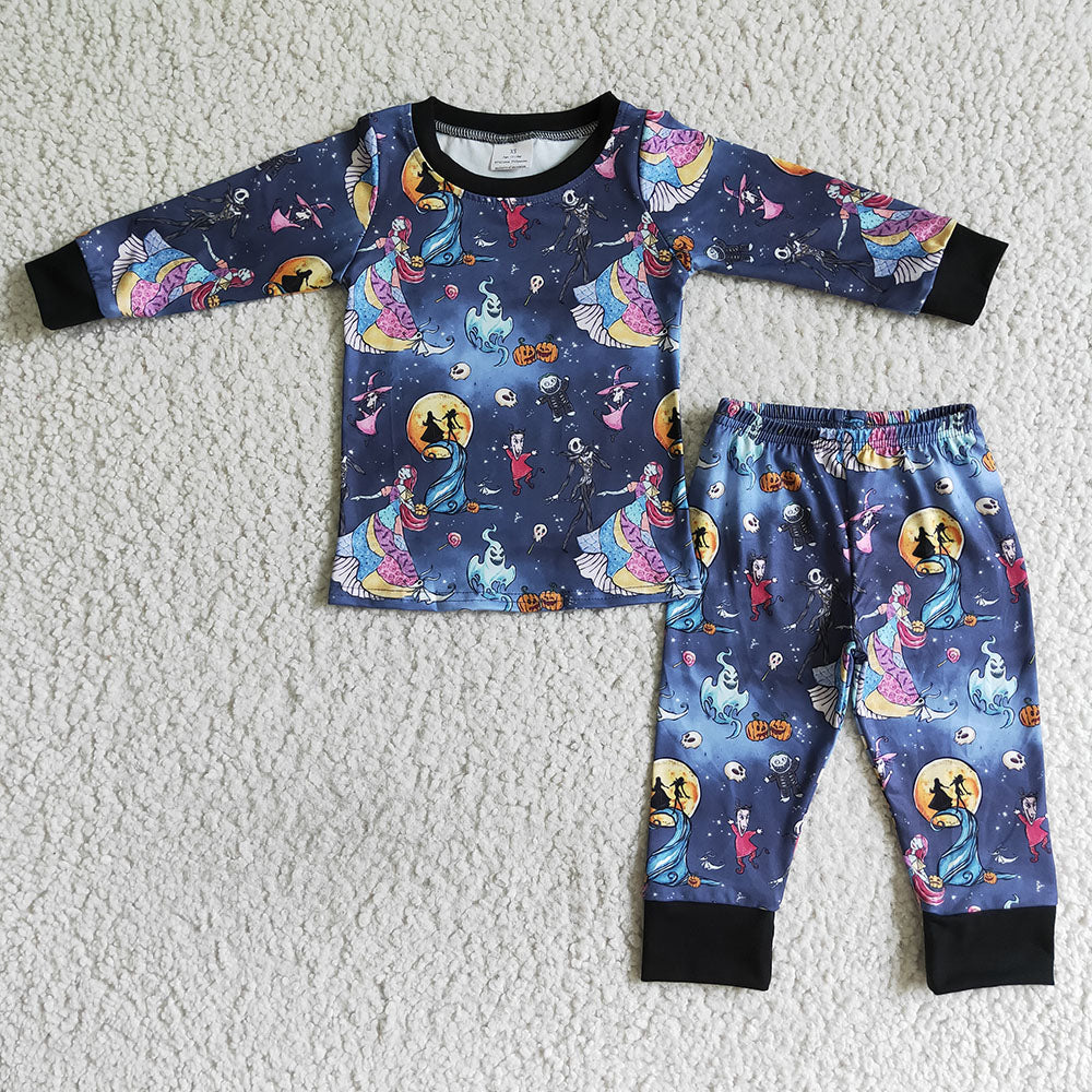 Baby kids halloween night long sleeve pajamas