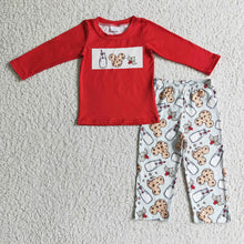 Load image into Gallery viewer, Baby Boys Christmas cookie milk pajamas pants sets

