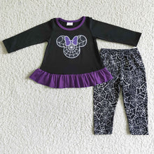 Load image into Gallery viewer, Baby girls spider Halloween legging pant sets
