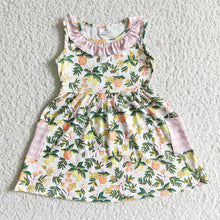 Load image into Gallery viewer, Baby girls peach floral pocket dresses
