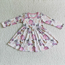 Load image into Gallery viewer, Baby girls farm pink long sleeve dresses
