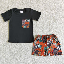 Load image into Gallery viewer, baby boys cactus western pocket summer shorts sets

