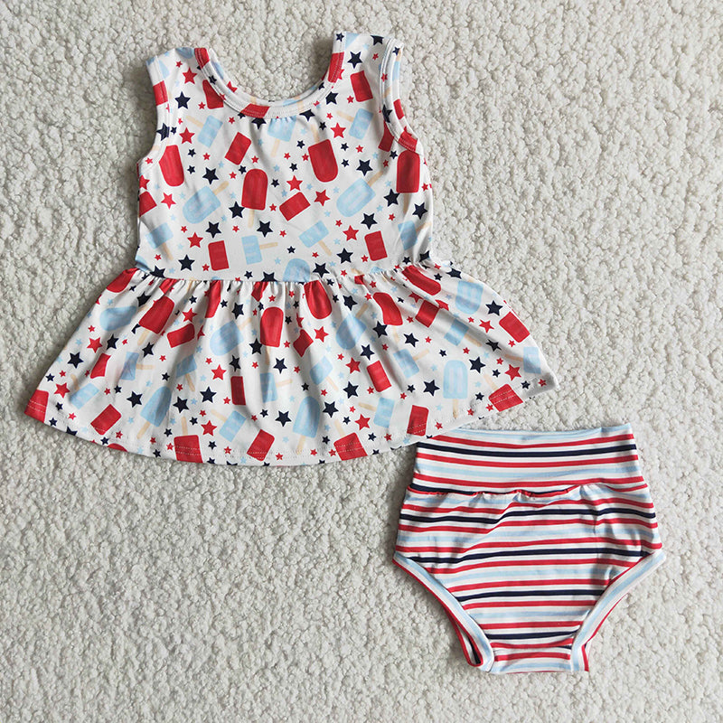 Star stripes soft bummie set