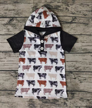 Load image into Gallery viewer, Baby boys western cow hoodie tops
