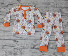 Load image into Gallery viewer, baby boys ghost pumpkin Halloween pajamas sets
