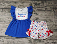 Load image into Gallery viewer, Baby girls 4th of july summer shorts sets
