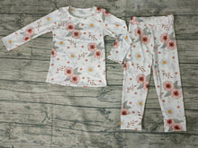 Load image into Gallery viewer, baby girls pink flower fall pajamas clothes sets
