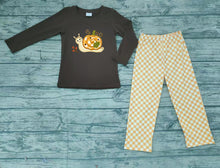 Load image into Gallery viewer, Baby boys snail pumpkin pajamas pants clothes sets
