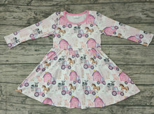 Load image into Gallery viewer, Baby girls farm pink long sleeve dresses
