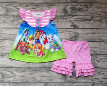 Load image into Gallery viewer, Baby girls cartoon dogs summer shorts sets
