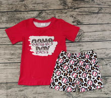 Load image into Gallery viewer, Baby boys baseball game day summer shorts sets
