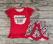 Load image into Gallery viewer, Baby girls baseball game day summer shorts sets
