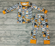 Load image into Gallery viewer, Baby boys Halloween stripe cartoon pajamas clothes sets
