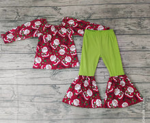 Load image into Gallery viewer, Baby Girls Christmas red santa top pants clothes sets
