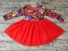 Load image into Gallery viewer, Baby girls Halloween pumpkin tutu long sleeve dresses
