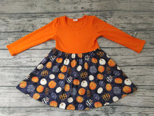 Load image into Gallery viewer, Baby girls pumpkin orange long sleeve dresses
