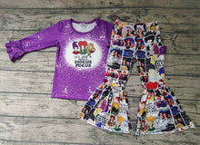 Load image into Gallery viewer, Baby Girls Halloween purple witches clothes sets
