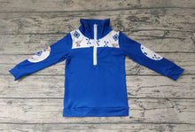 Load image into Gallery viewer, Baby boys cow zip long sleeve pullover
