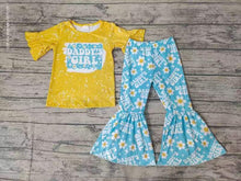 Load image into Gallery viewer, Baby daddy&#39;s girl Flower bell pants clothes sets
