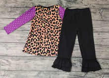 Load image into Gallery viewer, Baby girls halloween vibes rainbow pants clothing sets
