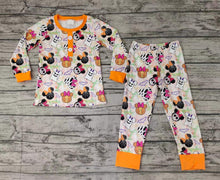 Load image into Gallery viewer, Halloween baby boys cartoon pumpkin pajamas sets
