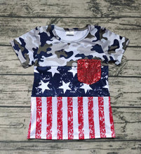 Load image into Gallery viewer, Baby Boys 4th of july star short sleeve Tee shirts
