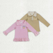 Load image into Gallery viewer, Sibling Embroidery Pumpkins Baby Girls Boys Zipper Fall Pullover Tops
