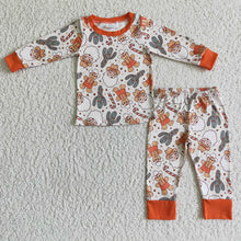 Load image into Gallery viewer, baby kids western santa pajamas clothing sets
