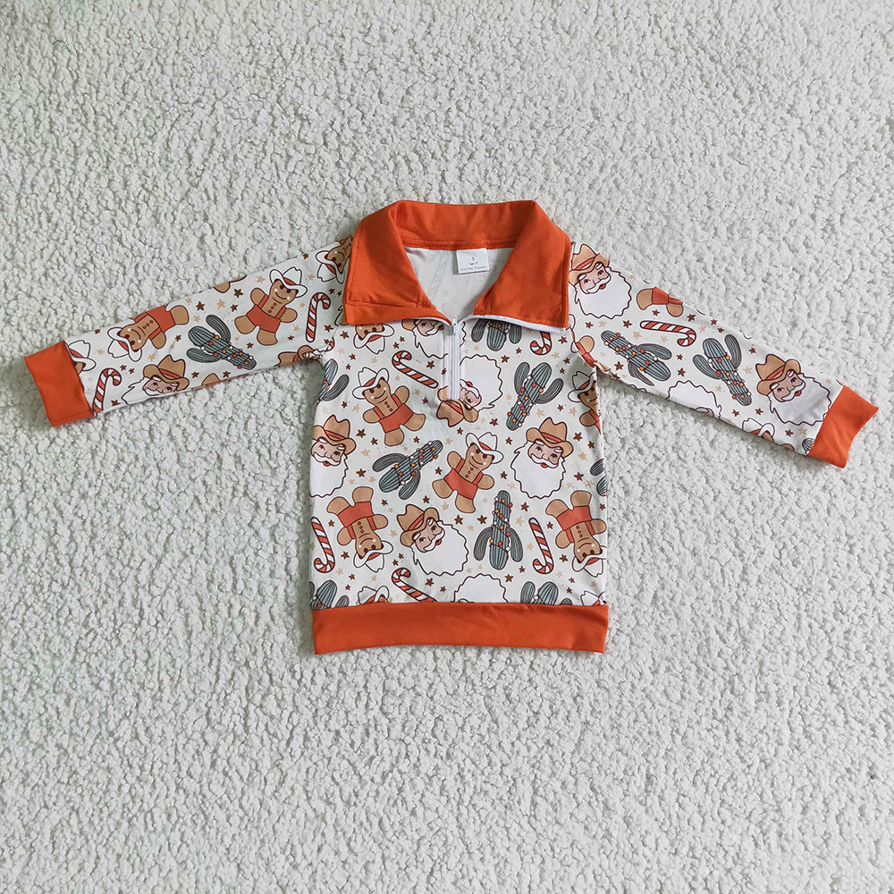 Baby Boys Christmas western santa pullover shirts