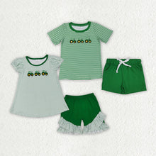 Load image into Gallery viewer, Sibling Embroidery Baby Girls Green Farm Boys Outfits Sets
