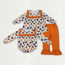 Load image into Gallery viewer, Sibling Baby Girls Halloween Colorful Bows Rompers Outfits Sets
