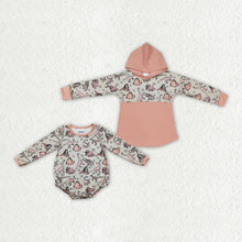 Load image into Gallery viewer, Baby Boys Hooded Long Sleeve Dinosaurs Sibling Rompers Tee Tops
