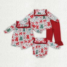 Load image into Gallery viewer, Sibling Baby Girls Christmas Red Green Bows Rompers Dresses Outfits
