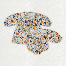 Load image into Gallery viewer, Sibling Smocked Embroidery Baby Girls Thanksgiving Thankful Colorful Bows Rompers Dresses
